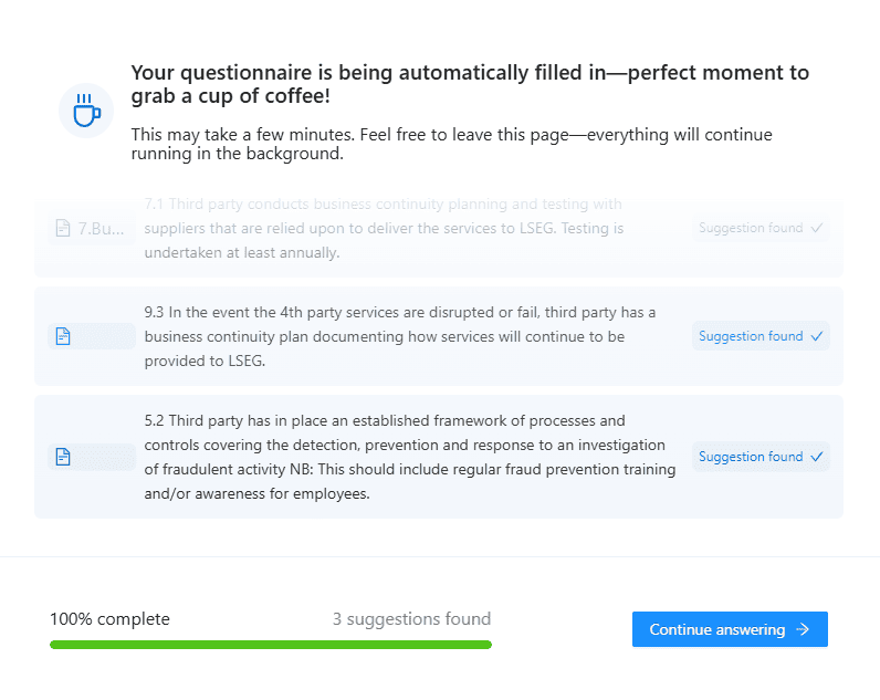 Autofill is complete